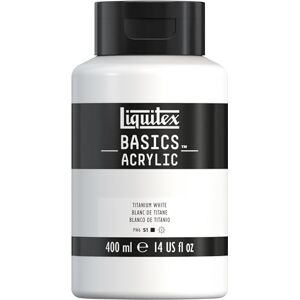 Liquitex 8870337 Basics Acrylfarbe, monopigmentierte Künstlerpigmente, lichtecht, mittlere Viskosität, Archivqualität, seidenglänzender Finish, 400ml Flasche Titanweiß Liquitex 8870337 Basics Acrylfarbe, monopigmentierte Künstlerpigmente, lichtecht, mittlere Viskosität, Archivqualität, seidenglänzender Finish, 400ml Flasche Titanweiß