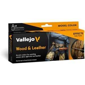Vallejo Model Color Set Holz- und Lederfarbe. 8 matte Acrylfarben in 18 ml Flaschen mit Pipette und Farbkarte zur Nachbildung von Holz und Leder. Ideal für Modellbau und kreative Projekte. Vallejo Model Color Set Holz- und Lederfarbe. 8 matte Acrylfarben in 18 ml Flaschen mit Pipette und Farbkarte zur Nachbildung von Holz und Leder. Ideal für Modellbau und kreative Projekte.