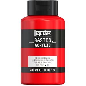 Liquitex 8870319 Basics Acrylfarbe, monopigmentierte Künstlerpigmente, lichtecht, mittlere Viskosität, Archivqualität, seidenglänzender Finish, 400ml Flasche Kadmiummiumrot mittel Farbton Liquitex 8870319 Basics Acrylfarbe, monopigmentierte Künstlerpigmente, lichtecht, mittlere Viskosität, Archivqualität, seidenglänzender Finish, 400ml Flasche Kadmiummiumrot mittel Farbton
