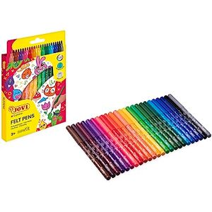 Jovi dünne Filzstifte, Strichbreite: 3,0 mm, auswaschbar, ergonomisches Vorderteil, Set mit 24 Farben Jovi dünne Filzstifte, Strichbreite: 3,0 mm, auswaschbar, ergonomisches Vorderteil, Set mit 24 Farben