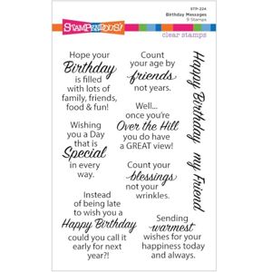 Spellbinders Stampendous STP-224 Stempel-Set für Geburtstagsnachrichten, transparent, aus der All The Sentiments Kollektion Spellbinders Stampendous STP-224 Stempel-Set für Geburtstagsnachrichten, transparent, aus der All The Sentiments Kollektion