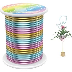 VynyQoo 2mm Basteldraht, 12m Modellierdraht, Aludraht Draht Bunt, Weicher Aluminiumdraht, Schmuckherstellung Bindedraht pour Basteln DIY VynyQoo 2mm Basteldraht, 12m Modellierdraht, Aludraht Draht Bunt, Weicher Aluminiumdraht, Schmuckherstellung Bindedraht pour Basteln DIY