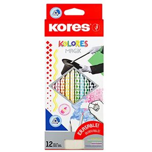 Kores Kolores Magik: 12 radierbare Buntstifte für Kinder und Erwachsene, hochpigmentiert, Set mit 12 Farben und Radierer Kores Kolores Magik: 12 radierbare Buntstifte für Kinder und Erwachsene, hochpigmentiert, Set mit 12 Farben und Radierer
