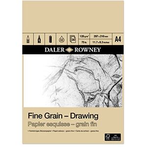 Daler Rowney Feinkörniges Skizzenpapier, leicht texturiert, A4-Block, 120 g/m², A4, einseitig verklebt, 30 weiße Bögen, ideal für professionelle Künstler und Studenten Daler Rowney Feinkörniges Skizzenpapier, leicht texturiert, A4-Block, 120 g/m², A4, einseitig verklebt, 30 weiße Bögen, ideal für professionelle Künstler und Studenten