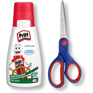 Pritt Set mit Bastelkleber und Bastel-Schere, transparent trocknender Alleskleber für Zuhause, Schule oder Büro, weißer Bastelleim für Kinder, 1 Flasche à 100 g + 1 Noris Club Schere 17 cm, 9H PAKC2X Pritt Set mit Bastelkleber und Bastel-Schere, transparent trocknender Alleskleber für Zuhause, Schule oder Büro, weißer Bastelleim für Kinder, 1 Flasche à 100 g + 1 Noris Club Schere 17 cm, 9H PAKC2X