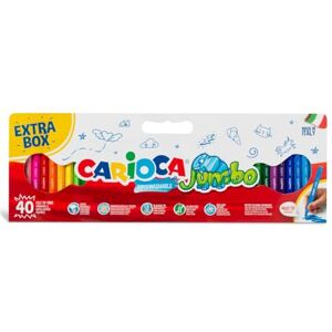 Carioca Jumbo-Filzstifte, 40 Stück, dicker Spitze, achteckiger Schaft, großer Abdeckung, Ø 6 mm Carioca Jumbo-Filzstifte, 40 Stück, dicker Spitze, achteckiger Schaft, großer Abdeckung, Ø 6 mm