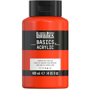 Liquitex 8870318 Basics Acrylfarbe, monopigmentierte Künstlerpigmente, lichtecht, mittlere Viskosität, Archivqualität, seidenglänzender Finish, 400ml Flasche Kadmiummiumrot hell Farbton Liquitex 8870318 Basics Acrylfarbe, monopigmentierte Künstlerpigmente, lichtecht, mittlere Viskosität, Archivqualität, seidenglänzender Finish, 400ml Flasche Kadmiummiumrot hell Farbton