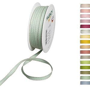 Halbach Seidenbänder Dekorationsbändchen mit Leinenkanten Breite: 7 mm Länge 30 m, Geschenkband zum verzieren basteln oder gestalten, DIY Dekoband, Farbe: mint/leinen Halbach Seidenbänder Dekorationsbändchen mit Leinenkanten Breite: 7 mm Länge 30 m, Geschenkband zum verzieren basteln oder gestalten, DIY Dekoband, Farbe: mint/leinen