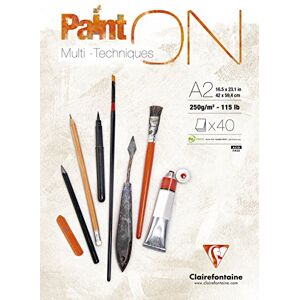 Clairefontaine 96535C PaintOn Block (250 g, 100% extra weißes Zellulosepapier mit leichter Körnung, DIN A2, 42 x 59,4 cm, geleimt, 40 Blätter, ideal für Multitechniken) extraweiß Clairefontaine 96535C PaintOn Block (250 g, 100% extra weißes Zellulosepapier mit leichter Körnung, DIN A2, 42 x 59,4 cm, geleimt, 40 Blätter, ideal für Multitechniken) extraweiß