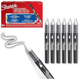 Sharpie Creative Marker Acryl-Farbstifte Wasserbasierte Farbmarker mit Pinselspitze Bastel- & Künstlerbedarf Weiß 6 Stück Sharpie Creative Marker Acryl-Farbstifte Wasserbasierte Farbmarker mit Pinselspitze Bastel- & Künstlerbedarf Weiß 6 Stück