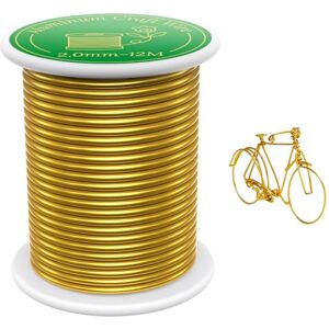 VynyQoo 2mm Basteldraht, 12m Modellierdraht, Aludraht Draht Gold, Weicher Aluminiumdraht, Schmuckherstellung Bindedraht pour Basteln DIY VynyQoo 2mm Basteldraht, 12m Modellierdraht, Aludraht Draht Gold, Weicher Aluminiumdraht, Schmuckherstellung Bindedraht pour Basteln DIY