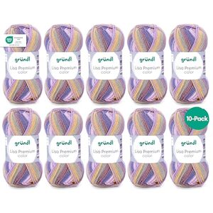 Gründl Wolle Lisa Premium color Garn zum Stricken mit Farbverlauf Strickgarn Häkelgarn Weich und hautfreundlich 100% Polyacryl 10 Knäuel 50 g / 133 m -Nadelstärke 3,5-4,5 Rosa-flieder Gründl Wolle Lisa Premium color Garn zum Stricken mit Farbverlauf Strickgarn Häkelgarn Weich und hautfreundlich 100% Polyacryl 10 Knäuel 50 g / 133 m -Nadelstärke 3,5-4,5 Rosa-flieder