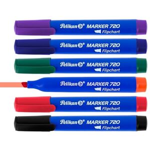 Pelikan Flipchart Marker 720, Set mit 6 Farben, mit Keilspitze ca. 2,0 5,0 mm Linienbreite, lange Lebensdauer, hohe Qualität Pelikan Flipchart Marker 720, Set mit 6 Farben, mit Keilspitze ca. 2,0 5,0 mm Linienbreite, lange Lebensdauer, hohe Qualität
