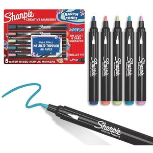 Sharpie - Kreativ Marker Acrylfarben - Erdnuancen - Kugelspitze - Bunt - 5 Stück Sharpie - Kreativ Marker Acrylfarben - Erdnuancen - Kugelspitze - Bunt - 5 Stück