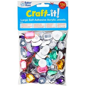 Baker Ross EK632 Xawy-974 Große selbstklebende Acryl-Edelsteine (120 Stück) zum Basteln für Kinder, Sortiert Baker Ross EK632 Xawy-974 Große selbstklebende Acryl-Edelsteine (120 Stück) zum Basteln für Kinder, Sortiert