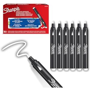 Sharpie Creative Marker Acryl-Farbstifte Wasserbasierte Farbmarker mit Rundspitze Bastel- & Künstlerbedarf Weiß 6 Stück Sharpie Creative Marker Acryl-Farbstifte Wasserbasierte Farbmarker mit Rundspitze Bastel- & Künstlerbedarf Weiß 6 Stück