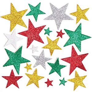 Baker Ross AW865 Glitzer Stern Moosgummi Sticker 150 Stück, Glitter Schaumstoff Aufkleber für Kinder zum Basteln, Gestalten und Dekorieren Baker Ross AW865 Glitzer Stern Moosgummi Sticker 150 Stück, Glitter Schaumstoff Aufkleber für Kinder zum Basteln, Gestalten und Dekorieren