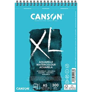 Canson XL Aquarelle C400082843: DIN A5 Aquarell Malblock in weiß Zeichenblock für Aquarell 300g Hochwertiges Watercolor Paper mit Spiralbindung Canson XL Aquarelle C400082843: DIN A5 Aquarell Malblock in weiß Zeichenblock für Aquarell 300g Hochwertiges Watercolor Paper mit Spiralbindung