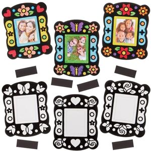 Baker Ross FN401 Fuzzy Art Fotorahmenmagnete zum Ausmalen 12er-Pack, Samtmalerei für Kinder, Kühlschrankmagnete zum Basteln und Malen Baker Ross FN401 Fuzzy Art Fotorahmenmagnete zum Ausmalen 12er-Pack, Samtmalerei für Kinder, Kühlschrankmagnete zum Basteln und Malen