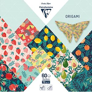 Clairefontaine 95357C – 60 Blatt Origami-Papier, 70 g/m², Format 15 x 15 cm, 30 verschiedene bunte Motive (2 Blatt pro Motiv), kreative Hobbys für Erwachsene und Kinder, Kollektion fruchtiger Garten Clairefontaine 95357C – 60 Blatt Origami-Papier, 70 g/m², Format 15 x 15 cm, 30 verschiedene bunte Motive (2 Blatt pro Motiv), kreative Hobbys für Erwachsene und Kinder, Kollektion fruchtiger Garten