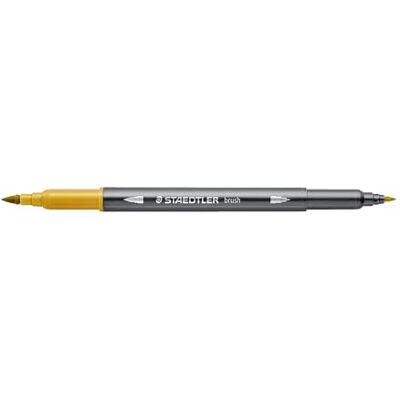 Staedtler aquarell Doppelfasermaler Design Journey, goldocker, feine Spitze und flexible Pinselspitze, wasservermalbar, 10 goldocker Filzstifte, 3001-16 Staedtler aquarell Doppelfasermaler Design Journey, goldocker, feine Spitze und flexible Pinselspitze, wasservermalbar, 10 goldocker Filzstifte, 3001-16