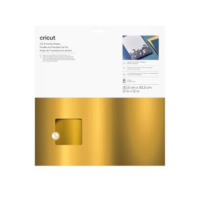 Cricut Folientransferbögen, Gold, optimiert für das Foil Transfer Tool, 30,5 cm x 30,5 cm 8er-Pack Cricut Folientransferbögen, Gold, optimiert für das Foil Transfer Tool, 30,5 cm x 30,5 cm 8er-Pack