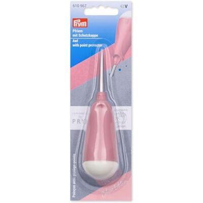 Prym 610967 Pfriem Ahle zum Vorstechen und Stanzen von Löchern in Stoff, Leder und Papier, ergonomisches Handarbeitswerkzeug mit Schutzkappe, beere Prym 610967 Pfriem Ahle zum Vorstechen und Stanzen von Löchern in Stoff, Leder und Papier, ergonomisches Handarbeitswerkzeug mit Schutzkappe, beere