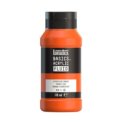 Liquitex 8870423 Basics Fluid Acrylfarbe mit fließender Konsiszenz, schnell trocknend, lichtecht, wasserfest, auf Wasserbasis, 118ml Flasche Orange Fluo Liquitex 8870423 Basics Fluid Acrylfarbe mit fließender Konsiszenz, schnell trocknend, lichtecht, wasserfest, auf Wasserbasis, 118ml Flasche Orange Fluo