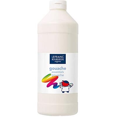 Lefranc Bourgeois 188524 Value Kinder Gouachefarbe auf Wasserbasis, leuchtende Farben, deckend, gebrauchsfertig, abwaschbar, Dosieröffnung, 1000ml Flasche Weiß Lefranc Bourgeois 188524 Value Kinder Gouachefarbe auf Wasserbasis, leuchtende Farben, deckend, gebrauchsfertig, abwaschbar, Dosieröffnung, 1000ml Flasche Weiß