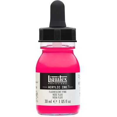 Liquitex 4260987 flüssige Professional Acrylfarben Ink, Tusche, 30 ml, hochpigmentierte Airbrushfarbe, Fluo Rosa Liquitex 4260987 flüssige Professional Acrylfarben Ink, Tusche, 30 ml, hochpigmentierte Airbrushfarbe, Fluo Rosa
