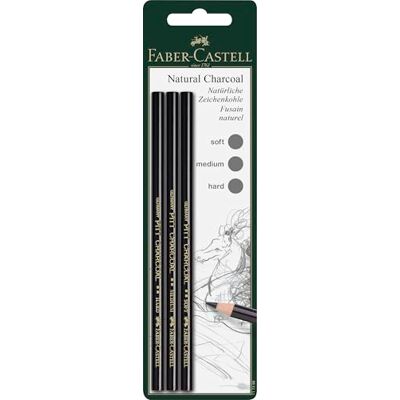 Faber-Castell 117498 Kohlestift PITT fettfrei, 3er Packung Faber-Castell 117498 Kohlestift PITT fettfrei, 3er Packung