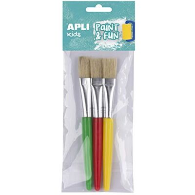 APLI Kids 17461 Jumbo-Pinsel aus Kunststoff, Flache Spitze, 3 Stück APLI Kids 17461 Jumbo-Pinsel aus Kunststoff, Flache Spitze, 3 Stück