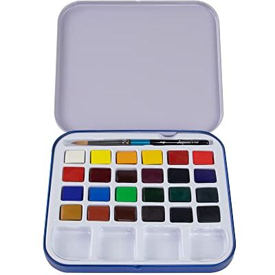 Daler Rowney Aquafine Auquarellfarben für Unterwegs, 24 Stück, beige Daler Rowney Aquafine Auquarellfarben für Unterwegs, 24 Stück, beige