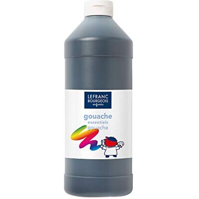 Lefranc Bourgeois 188523 Value Kinder Gouachefarbe auf Wasserbasis, leuchtende Farben, deckend, gebrauchsfertig, abwaschbar, Dosieröffnung, 1000ml Flasche Schwarz Lefranc Bourgeois 188523 Value Kinder Gouachefarbe auf Wasserbasis, leuchtende Farben, deckend, gebrauchsfertig, abwaschbar, Dosieröffnung, 1000ml Flasche Schwarz
