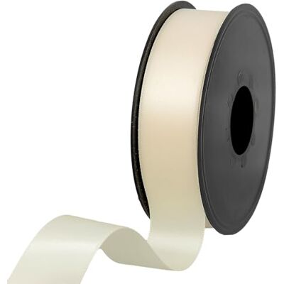 Les Petits Rubans Doppelseitiges Satinband aus 100% Polyester für Hochzeiten, Geschenkverpackungen, Blumenarrangements, Kunsthandwerk, Kuchen, Schleifen, Verzierungen, 25 mm x 25 m, Creme Les Petits Rubans Doppelseitiges Satinband aus 100% Polyester für Hochzeiten, Geschenkverpackungen, Blumenarrangements, Kunsthandwerk, Kuchen, Schleifen, Verzierungen, 25 mm x 25 m, Creme