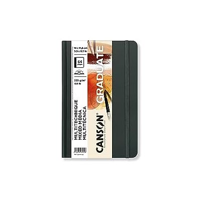 Canson Graduate Book, Skizzenbuch, doppelseitig: körnig und glatt, 220 g/m², Sketchbook Hardcover, 14 x 21,6 cm, Natur, 64 Blatt, 5.5x8.5, Getöntes hellbraunes Papier Canson Graduate Book, Skizzenbuch, doppelseitig: körnig und glatt, 220 g/m², Sketchbook Hardcover, 14 x 21,6 cm, Natur, 64 Blatt, 5.5x8.5, Getöntes hellbraunes Papier