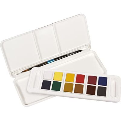 Daler Rowney Aquafine Watercolour,Travel Set, 12 Farben + 1 Aquafine Watercolour Pinsel Daler Rowney Aquafine Watercolour,Travel Set, 12 Farben + 1 Aquafine Watercolour Pinsel