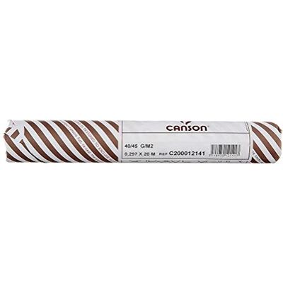 Canson Pauspapier, glattes, satiniertes Transparentpapier, 40 g/m², Rolle, 0,297 x 20 m, Transparent Canson Pauspapier, glattes, satiniertes Transparentpapier, 40 g/m², Rolle, 0,297 x 20 m, Transparent
