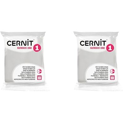 Cernit CE9056027AMZC Set 2 Blöcke Modelliermasse (Polymer) NUMBER ONE, ofenhärtend sofort gebrauchsfähig, 2x 56g, für DIY, Schmuck, Figuren, für Einsteiger und Hobbykünstler, opak Weiß, 1 Set Cernit CE9056027AMZC Set 2 Blöcke Modelliermasse (Polymer) NUMBER ONE, ofenhärtend sofort gebrauchsfähig, 2x 56g, für DIY, Schmuck, Figuren, für Einsteiger und Hobbykünstler, opak Weiß, 1 Set