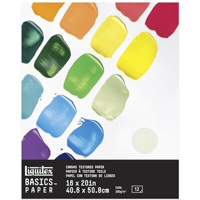 Liquitex 4602006 Basics Acrylpapier Malblock für Acrylfarben, 12 Blatt weiß, 300 g/m² schweres Malpapier für Acrylmalerei, 100% säurefrei mit Leinwandprägung 40,6 x 50,8cm Liquitex 4602006 Basics Acrylpapier Malblock für Acrylfarben, 12 Blatt weiß, 300 g/m² schweres Malpapier für Acrylmalerei, 100% säurefrei mit Leinwandprägung 40,6 x 50,8cm
