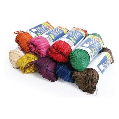 Clairefontaine 196099C Karton mit 9 Knäuel aus natürlichem Bast 50g, zum Verpacken von Geschenken, für Einladungen, Etiketten oder Menüs, 16cm x 1,50 m, farbig sortiert, 1 Karton Clairefontaine 196099C Karton mit 9 Knäuel aus natürlichem Bast 50g, zum Verpacken von Geschenken, für Einladungen, Etiketten oder Menüs, 16cm x 1,50 m, farbig sortiert, 1 Karton