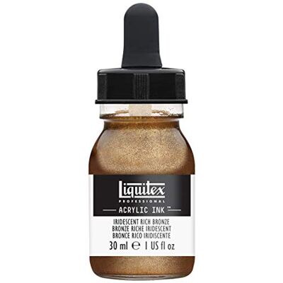 Liquitex 4260229 flüssige Professional Acrylfarben Ink, Tusche, 30 ml,hochpigmentierte Airbrushfarbe, Irisierende Satte Bronze Liquitex 4260229 flüssige Professional Acrylfarben Ink, Tusche, 30 ml,hochpigmentierte Airbrushfarbe, Irisierende Satte Bronze