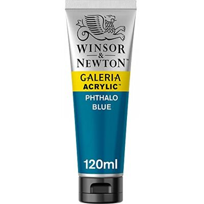 Winsor & Newton 2131516 Galeria Acrylfarbe, hohe Pigmentierung, lichtecht, buttrige Konsistenz, 120 ml Tube Phthaloblau Winsor & Newton 2131516 Galeria Acrylfarbe, hohe Pigmentierung, lichtecht, buttrige Konsistenz, 120 ml Tube Phthaloblau