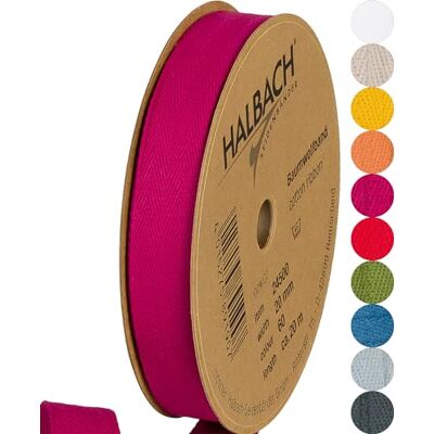 Halbach Baumwollband, 20 mm x 20 m, pink Webband aus 100 % Baumwolle, Meterware zum Basteln, Dekorieren und Nähen Halbach Baumwollband, 20 mm x 20 m, pink Webband aus 100 % Baumwolle, Meterware zum Basteln, Dekorieren und Nähen