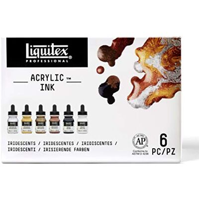 Liquitex 3699315 flüssige Professional Acrylfarben Ink, Set 6 Farben a 30 ml Tusche, metallische farben Liquitex 3699315 flüssige Professional Acrylfarben Ink, Set 6 Farben a 30 ml Tusche, metallische farben