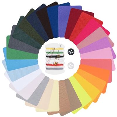 Carehabi 29 Farben Flicken zum Aufbügeln, Bügelflicken, Aufbügelflicken Rechteck für Innen Außen Hose Erwachsene Kinder (9,5 cm x 12,5 cm) Carehabi 29 Farben Flicken zum Aufbügeln, Bügelflicken, Aufbügelflicken Rechteck für Innen Außen Hose Erwachsene Kinder (9,5 cm x 12,5 cm)