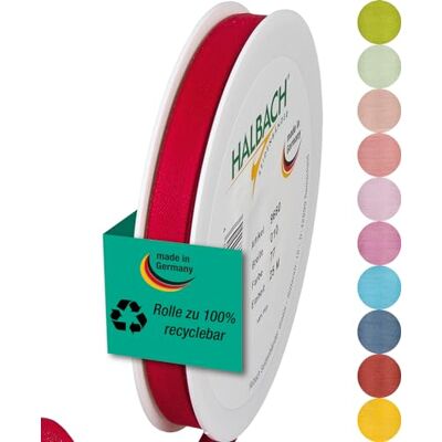 Halbach Seidenbänder Geschenkband Breite 10mm Länge 25m Schleifenband made in Germany Geschenkbänder in einer Vielzahl von Farben und Breiten, perfekt zum Verpacken und Dekorieren, Farbe: rot Halbach Seidenbänder Geschenkband Breite 10mm Länge 25m Schleifenband made in Germany Geschenkbänder in einer Vielzahl von Farben und Breiten, perfekt zum Verpacken und Dekorieren, Farbe: rot