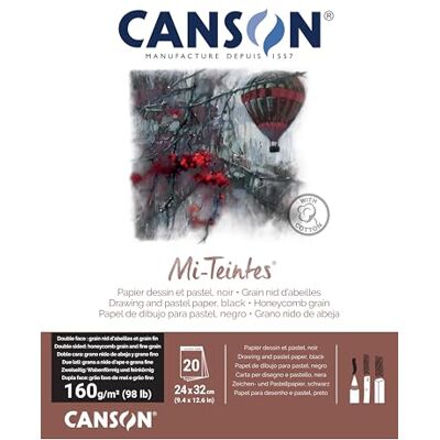 Canson MI-TEINTES 24X32 160G Schwarz, Block 20 Seiten Canson MI-TEINTES 24X32 160G Schwarz, Block 20 Seiten