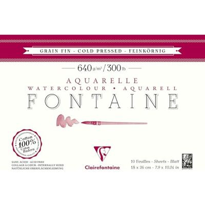 Clairefontaine 96357C Aquarellblock Fontaine (feinkörnig, 100% Hadern, 640g, 10 Blatt, hohe Reißfestigkeit, für Künstler, mit hohen Ansprüchen, ideal für Nasstechniken, 18 x 26 cm) weiß Clairefontaine 96357C Aquarellblock Fontaine (feinkörnig, 100% Hadern, 640g, 10 Blatt, hohe Reißfestigkeit, für Künstler, mit hohen Ansprüchen, ideal für Nasstechniken, 18 x 26 cm) weiß