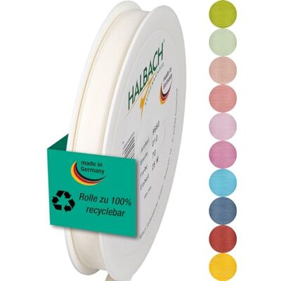 Halbach Seidenbänder Geschenkband Breite 10mm Länge 25m Schleifenband made in Germany Geschenkbänder in einer Vielzahl von Farben und Breiten, perfekt zum Verpacken und Dekorieren, Farbe: creme Halbach Seidenbänder Geschenkband Breite 10mm Länge 25m Schleifenband made in Germany Geschenkbänder in einer Vielzahl von Farben und Breiten, perfekt zum Verpacken und Dekorieren, Farbe: creme